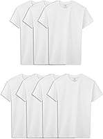 Fruit of the Loom Boys' Eversoft 100% Cotton Undershirts & Tank Tops, 7-Pack White Large - Tag-Free, Soft, Moisture-Wicking