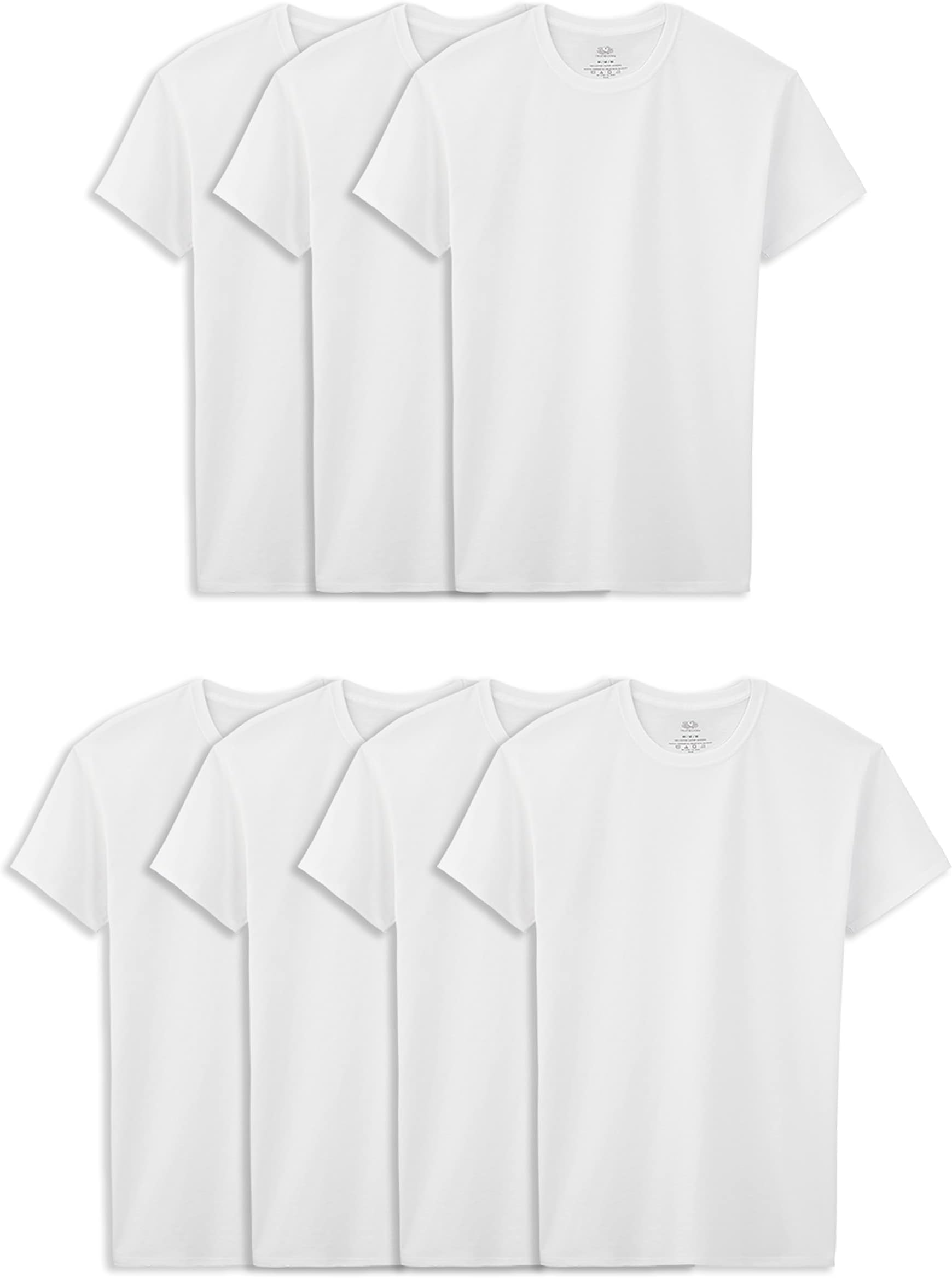 Fruit of the Loom Big Boys' Cotton Crew Tee Shirt (Pack Of 7), White Ice, L
