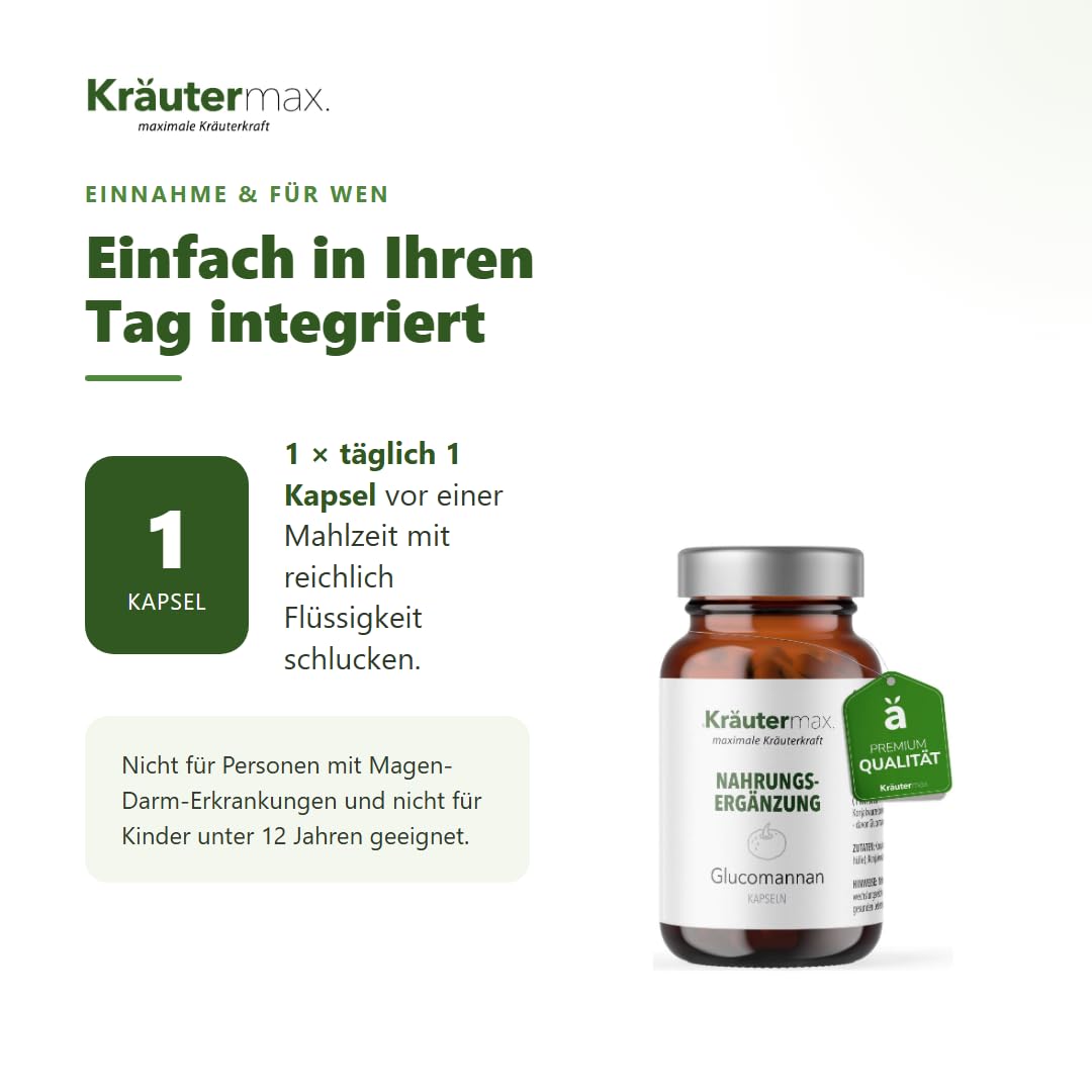 Kräutermax Glucomannan Konjakwurzel Kapseln 90 Stück Vegan