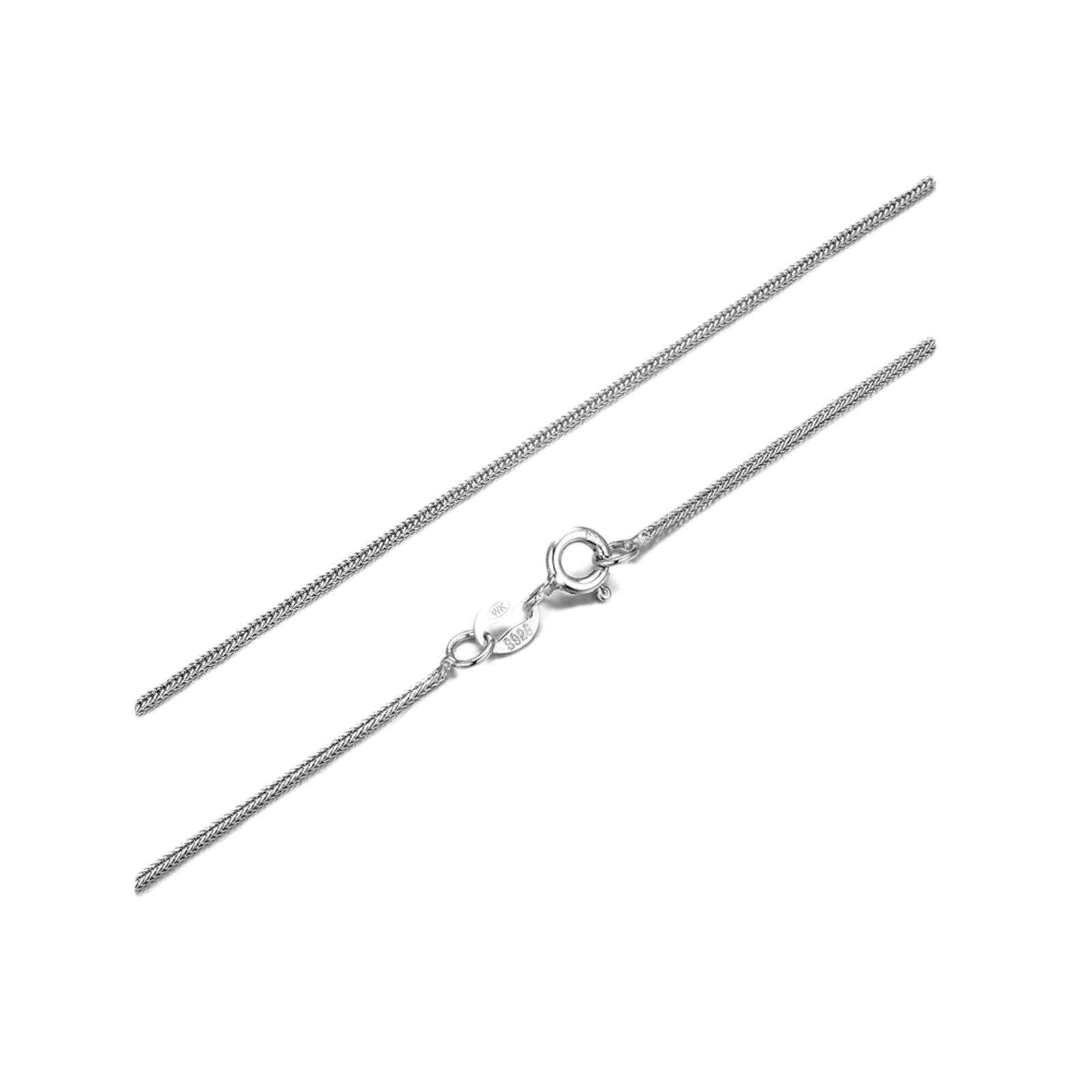 Collana Catena Lunga Donna,Collana Donna 40-45 cm Catena 0.8mm Catena Grano Collane 925 Collana da Donna Argento