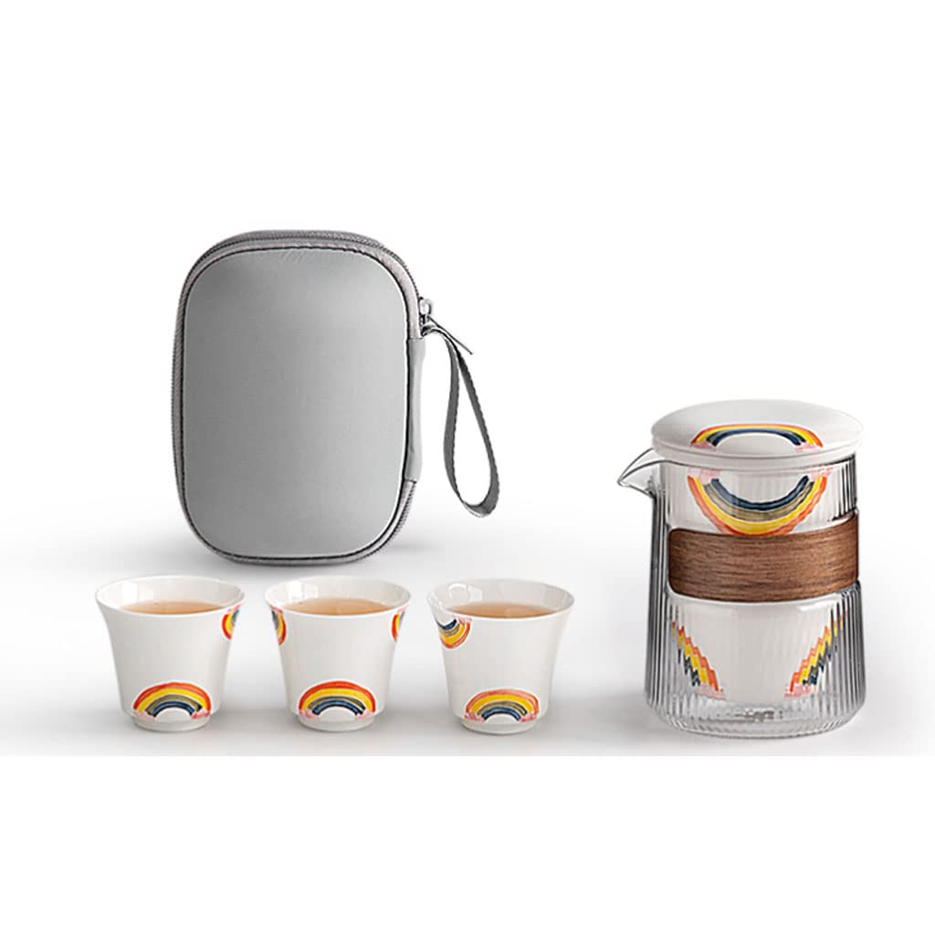 セラミックス ガラスティーセット ポータブル 4点セット 230ml 7オンス