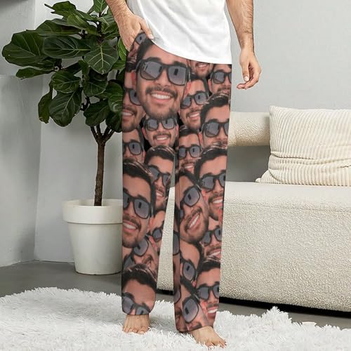 Custom Men's Pajama Pants Personalized Pj Pants Women with Photo Face Text Bottoms Sleepwear Funny Pajamas Gifts2