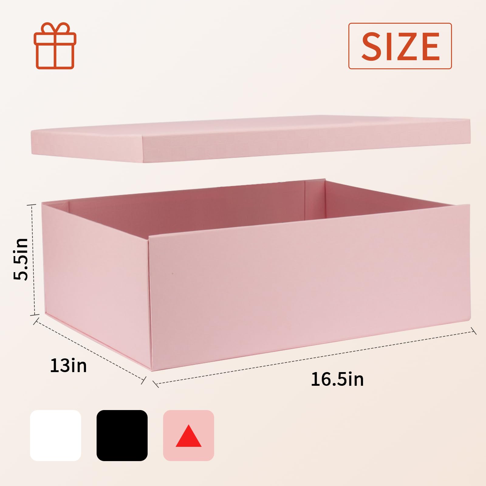 YINUOYOUJIA Large Gift Box 16.5x13x5.5 inches,Pink Gift Box for Presents,Birthday,Valentine's Day,Mother's Day,Christmas,Anniversary.