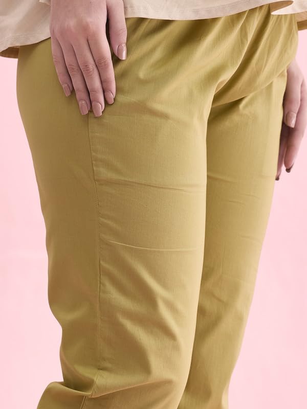 Image of GO COLORS Soft Cotton Pant Full Length for Women| Breathable, Mid Rise