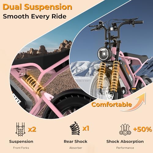 T16 Electric Bike for Teens & Childs, 1000W Motor 48V15.6Ah Removable Battery, 30MPH Off-Road Electric Bicycle,16"Fat Tire Ebike for Kids, 7-Speed,Dual Hydraulic Brakes, Fits Riders 4'5"-5'4" - Image 6