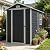 Shaical 6x4 FT Outdoor Storage Shed with Floor Included, Resin Storage Shed with Window and Vents, Lockable Door Waterproof Plastic Sheds for Garden, Patio, Backyard, Yard, Lawn, Black