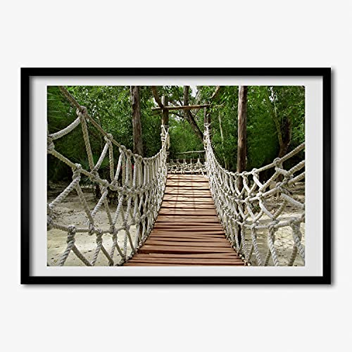 Peinture Photo Pont De Corde Tulup Cadre MDF aux Finitions Soignées
