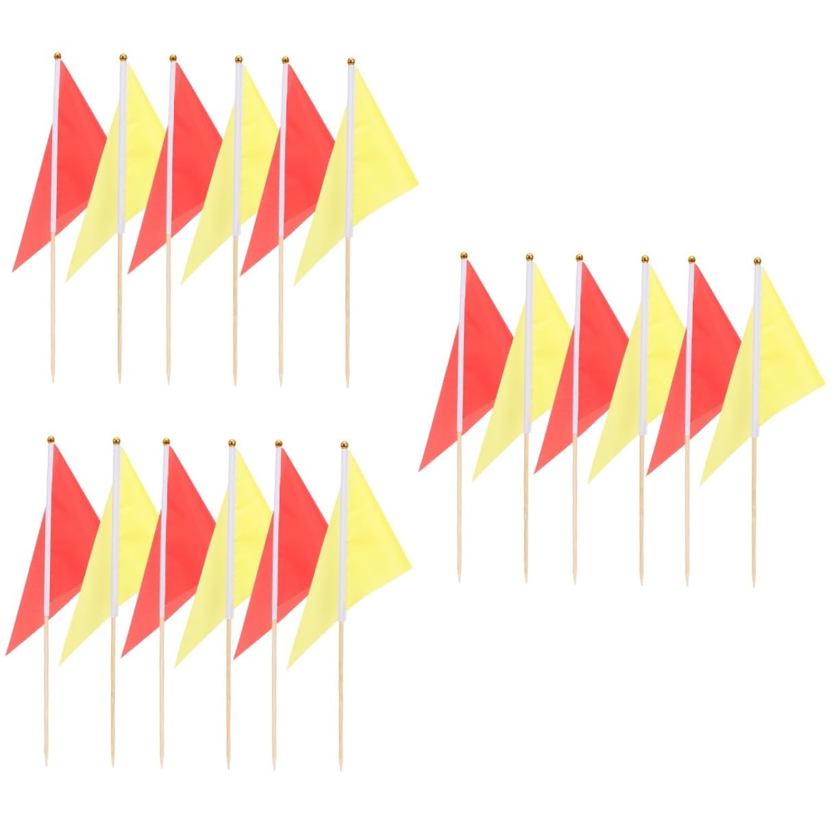 SUPVOX 30 Piezas Empavesado De Triángulo De Golf Banderines Triangulares De Rojo Del Empavesado Aire Libre De Jardín De Césped Poliéster