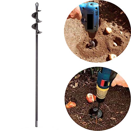 Auger Drill Bit, Steel Gardening Earth Auger Hole Digger for Planting Bedding Bulb Seedlings Plant Auger (1.6â€x18â€)