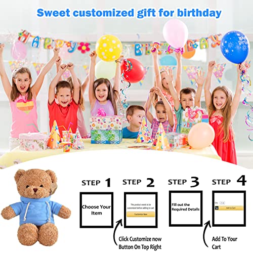 Adorsun Teddy Bear Plush Toys, Personalized Stuffed Bear Plush Toy With Customized Text As Personalized Gift For Men & Women On Birthday (Non-Customized Types) #TOP1