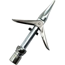 SPEARFISHING WORLD Double Barb Speartip for Spearguns with Threaded Shafts | Includes Threaded Adapter for 6mm or 7mm Threads