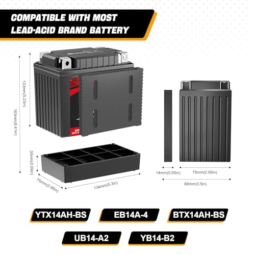 Image of YTX14AH Lithium Motorcycle Battery, 12V 4Ah 240 CCA 2.8 lbs Lightweight, Powersports Replacement for ATV UTV Scooter Generator,Compatible with Polaris Sportsman 570 Ranger 500 Kawasaki