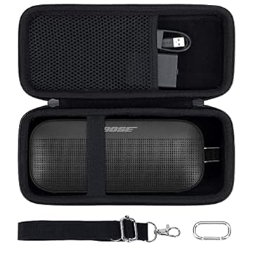 co2CREA Capa de viagem rígida de substituição para alto-falante portátil Bose SoundLink Flex 2ª geração/Bose SoundLink Flex Bluetooth (capa preta)