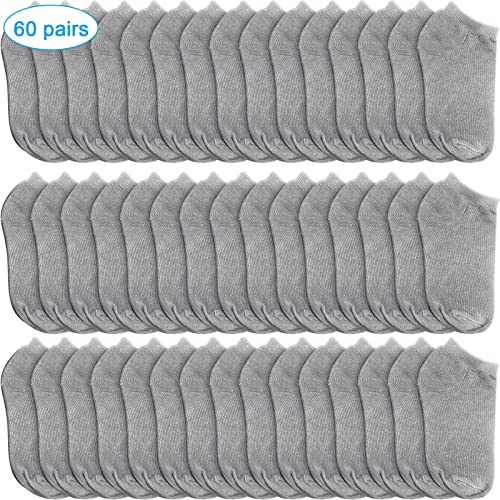 Image of Syhood 60 Pairs No Show Socks Bulk Low Cut Socks for Men Women Unisex Thin Cotton Boat Liner for Homeless Casual Sports Tab