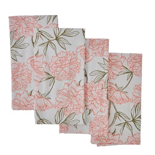 Servilletas de tela Peony Blossom 100% algodón set x4 miniatura 1