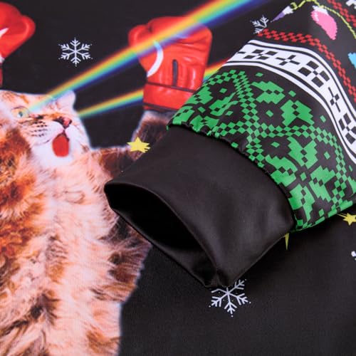 Idgreatim Unisex Ugly Christmas Crewneck Sweatshirt Novelty 3D Graphic Long Sleeve Sweater Shirt