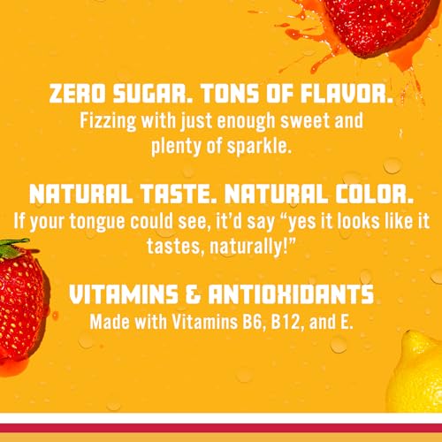 Image of Sparkling Ice, Strawberry Lemonade Sparkling Water, Zero Sugar Flavored Water, with Vitamins and Antioxidants, Low Calorie Beverage, 17 fl oz Bottles (Pack of 12)