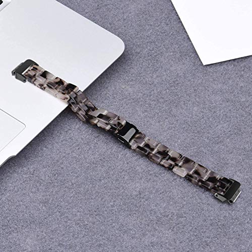 Image of Wongeto Compatible with Fitbit Inspire 2 & Inspire /Inspire HR Bands for Women, Resin Wristband Strap Bands for Fitbit Inspire accssorises (Flower Grey)