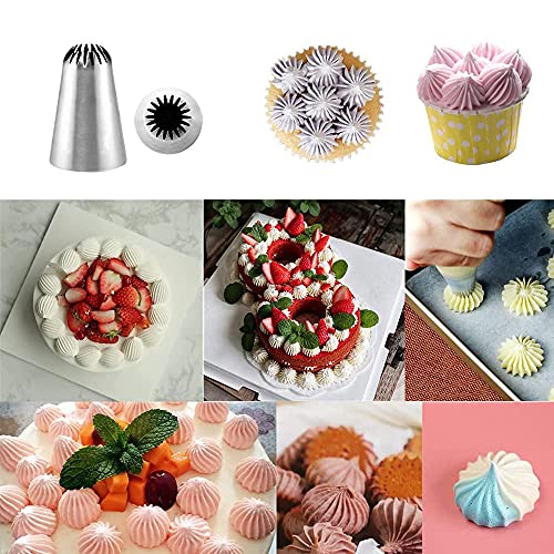 Meao 4 Pieces Large Piping Tips Set - Stainless Steel Piping Nozzles Kit For Pastry Cupcakes Cakes Cookies Decorating #4 #TOP6