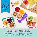 Bentgo Easyboxes 4-Compartment Snack Containers - 8-Piece Set with 4 Trays & 4 Custom-Fit Lids to Seal in Freshness - Reusable Food Storage & Meal Prep Bento BPA-Free Containers (Brights)