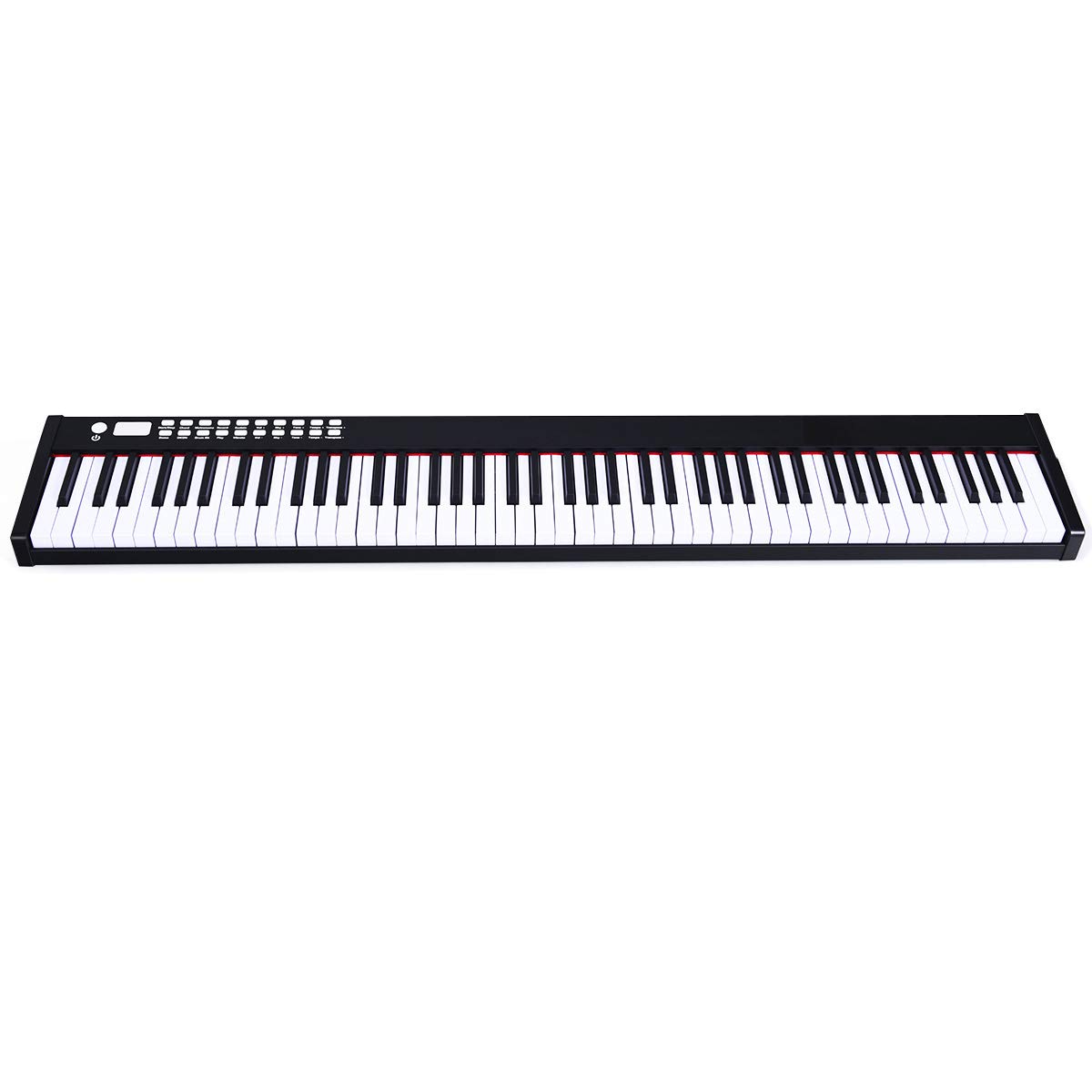 COSTWAY Piano Numérique 88 Touches, Clavier Électronique Portable avec Fonction Bluetooth, Interface MIDI, Haut-Parleurs et Pédale de Sustain, pour Enfants et Adultes (Noir)