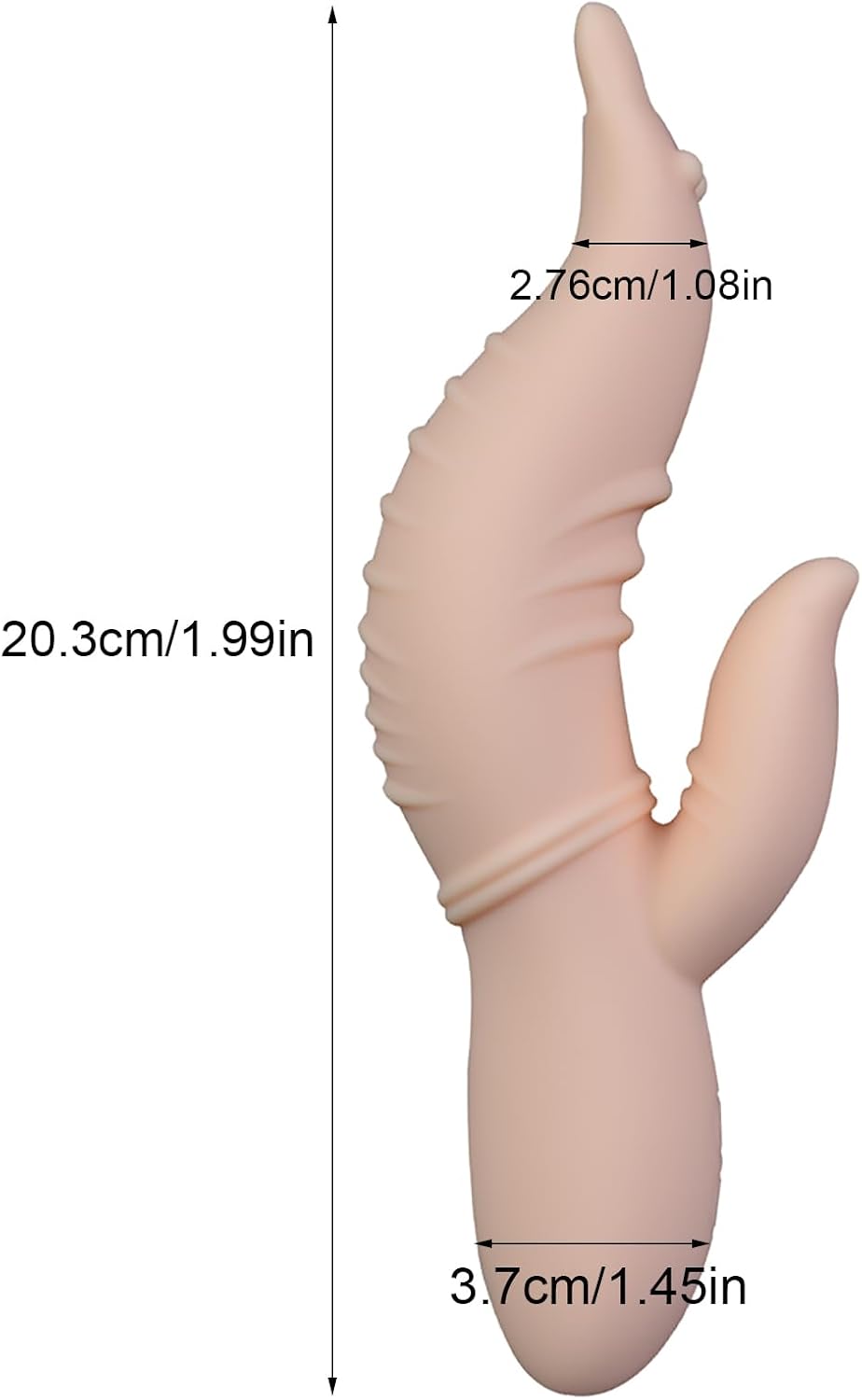 Vibrator Adult Sex Toy for Women-G Spot Rabbit Vibrator Dildo for Woman Couple, Clitoral Silicone Vibrator with 10 Vibrating Modes and Heating - Skin Color