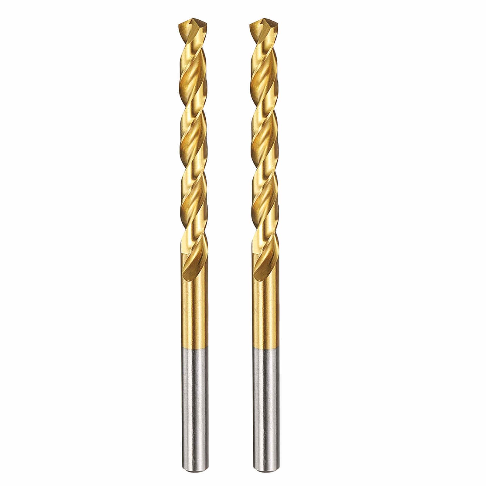 Kozelo 2pcs Drill Bit - [5.4mm Diameter] M42 8% Cobalt HSS Cutting Tool for Machining Hard Metal Stainless Steel Woodworking Handicraft Use, 135° Cutting Angle TiN