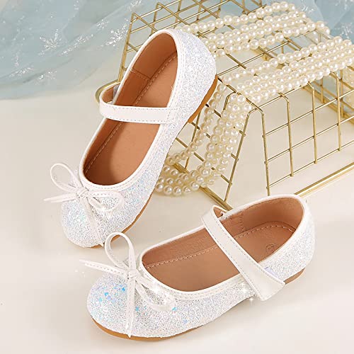 sfdgfhyf Boys Girls Home Foot Warmer 4 to 11 Years Children's Girls Flower Shoes Sequins Fine Glitter Bow Girl Wedding2