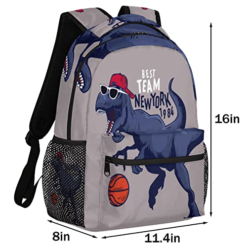 Mochilas de baloncesto con dinosaurios y compartimento de portátil 2