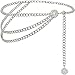 Suyi Silber Kettengürtel für Frauen Mädchen Taille Kettengürtel Mehrschichtige Körperbauchkette 130CM Silver