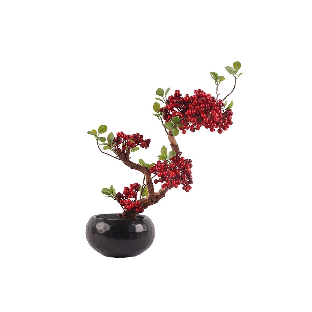 MYUYEE Artificial Potted Plants New Chinese Zen Simulation Flower Simulation Tree Bonsai Outdoor Garden Home Fake Potted Plant