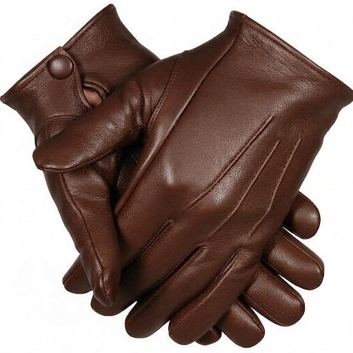 Mens Dress Leather Gloves (Brown X-Large)