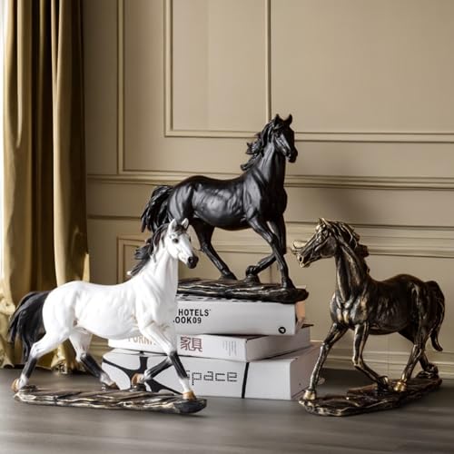 Estatua de caballo coleccionable de resina 11.5 pulg miniatura 3