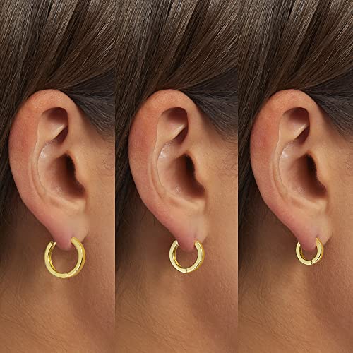Amazon Essentials 14K Gold Plated Hoop Set, Yellow Gold #TOP2