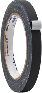 WOD Gaffer Tape, Black Low Gloss Finish Film, 1/2 inch x 60 ft. Residue Free, Non Reflective Cloth Fabric, Secure Cords, Water Resistant, Photography, Filming Backdrop, Production