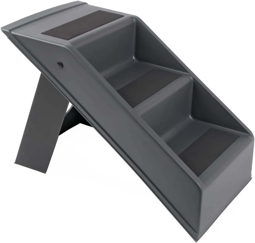 Dog stairs, dog ramp foldable, up to 35 kg loadable, colour anthracite/black