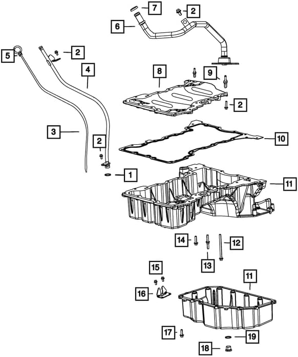 Genuine Chrysler 68147549AB Engine Oil Pickup Tube