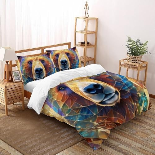 Housse de couette King ours polaire 3D microfibre 220x240 cm