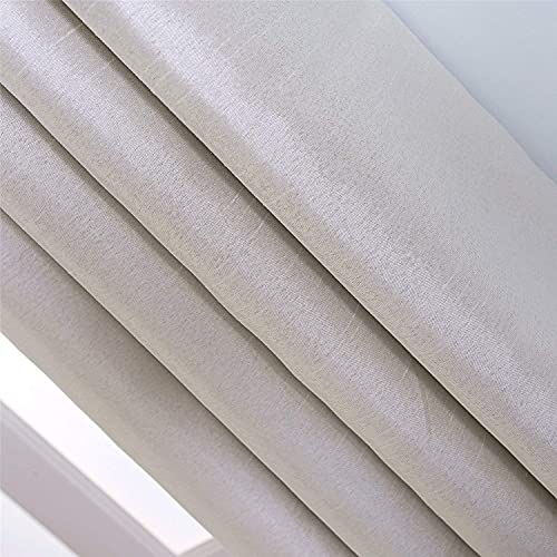 Image of GYROHOME Faux Silk Room-Darkening Blackout Curtains (Beige Liner) Solid Window Treatment Drapes for Bedroom Living Room, Thermal Insulated Grommet Top (2Panels, 66x72inch,Beige)