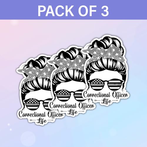 Image of SODAVA Correctional Officer Sticker Pack, Set of 3 Vinyl Decals for Laptop Water Bottle Car Window, Corrections Staff Appreciation Gift, Retirement Keepsake for Prison Officer, Waterproof 3 Inch