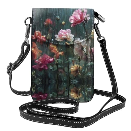 Sac à bandoulière cuir téléphone portable léger et protecteur à motif floral