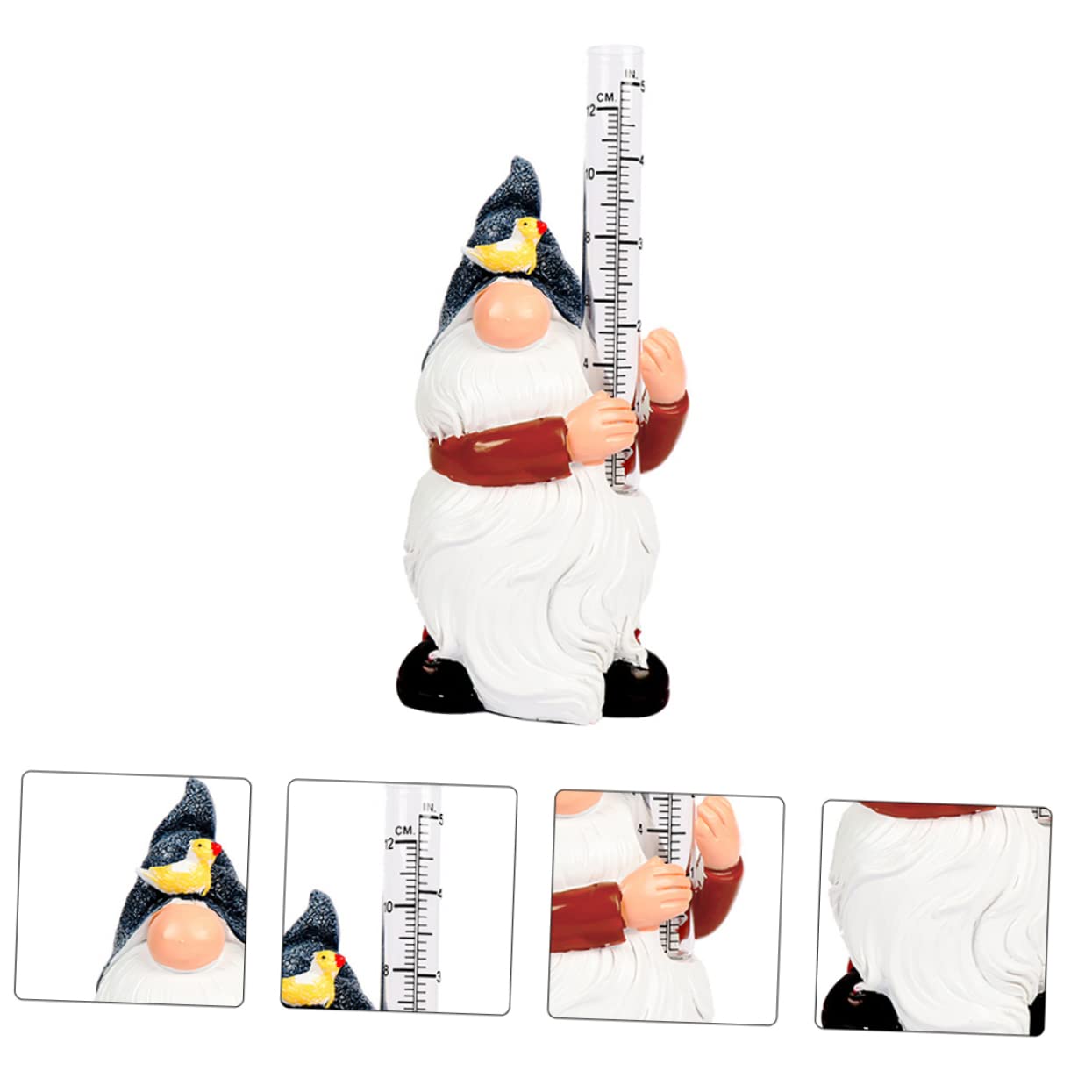 SUPVOX Lot De 2 Statues De Jardin avec Pluviomètre pour Pelouses Extérieures Fougères Artificielles pour L'Extérieur Grands Ornements Décoration De Patio Solaire Lumières