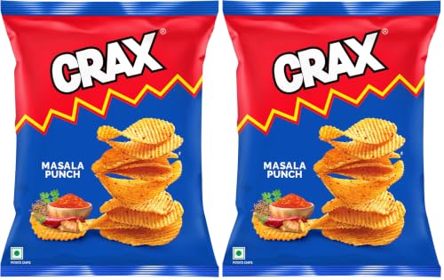 Image of Crax Potato Chips Masala Punch 85g /95g (weight may vary) (Pack of 2)