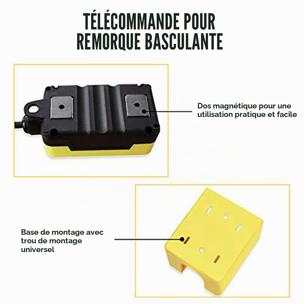Interrupteur de TéLéCommande de Remorque à Benne Basculante à 3 Fils pour Remorque à Benne Basculante à Pompe Hydraulique à Simple Effet 12V DC pour le DéChargement par Ascenseur