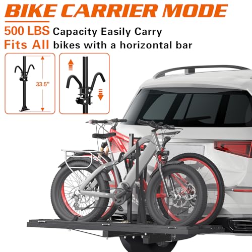 Wildroad Hitch Cargo Carrier with Bike Rack – 60″x24″x14″,