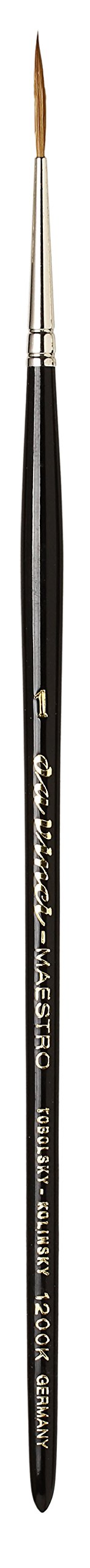 da Vinci Watercolor Series 1200k Maestro Paint Brush, Medium Needle Liner/Rigger Kolinsky Red Sable, Size 1 (1200K-01)