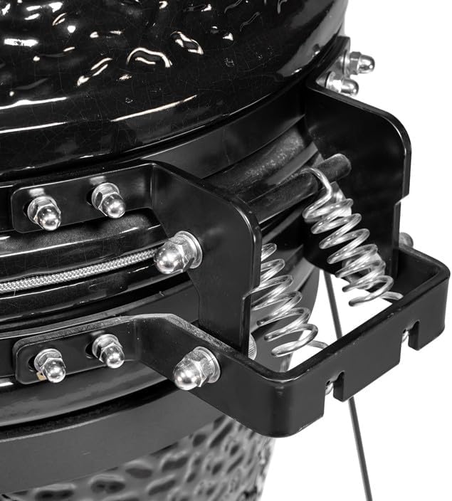 Miniatura 4 de VESSILS Fleet Kamado - Juego completo de parrilla de carbón - Ahumador de cerámica con cubierta para parrilla, cesta de carbón, piedras deflectoras