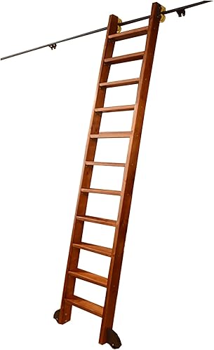 AYVADA Kit de herramientas de riel de escalera deslizante para biblioteca rieles deslizantes resistentes escaleras enrollables para estantería