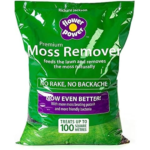 Richard Jackson Flower Power Moss Remover & Lawn Feeder, Organic Premium High Potash Formula, No Rake Easy to Apply, Treats up to 100 Sqm of Grass - 5kg Bag Cover