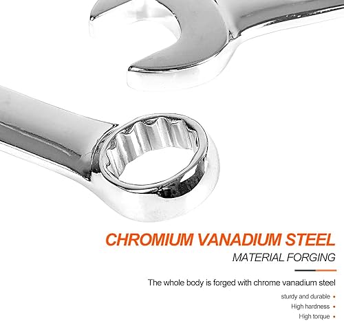 Miniatura 5 de Llave combinada de extremo de caja abierta de 12 puntos, llave de trinquete métrica de acero al cromo vanadio para ensamblar muebles, equipo
